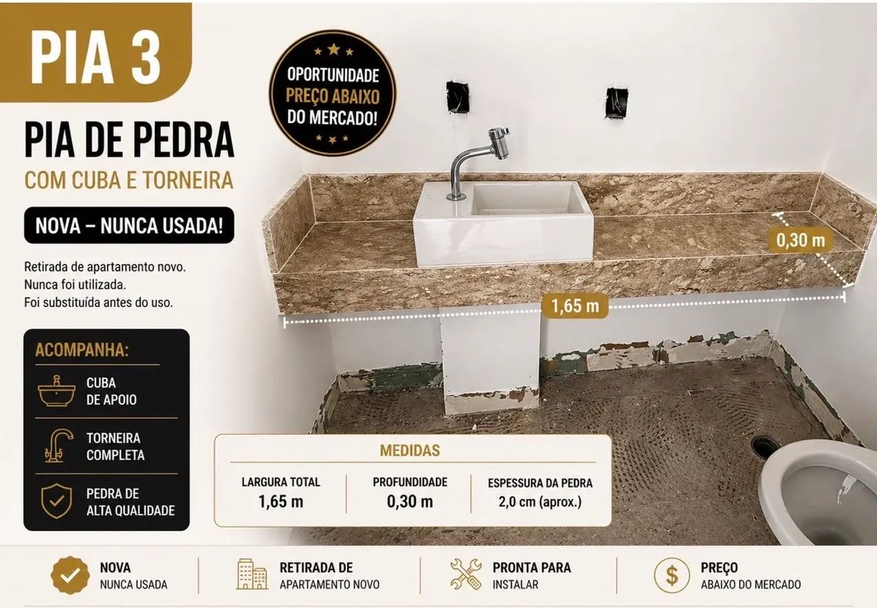 Stone Sink with Basin and Faucet - BRAND NEW