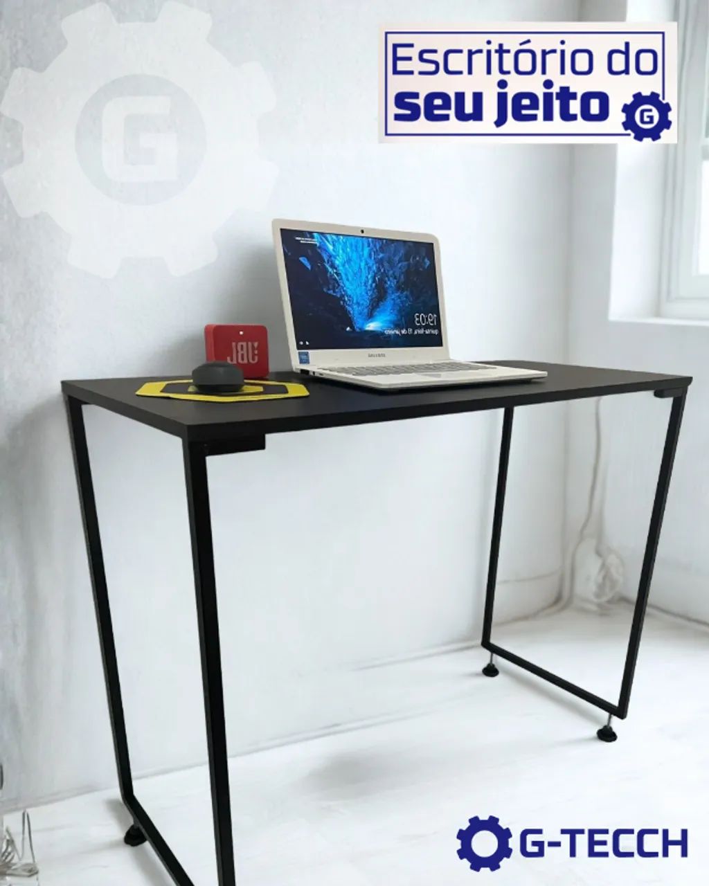 Mesa para Notebook NOVA Multiuso Estilo Industrial de Estudo Computador Escritório Gamer - Foto 3