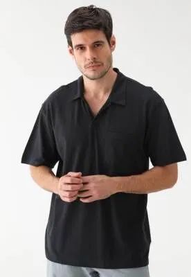 Camisa Polo GAP Reta Bolso Preta - Foto 2