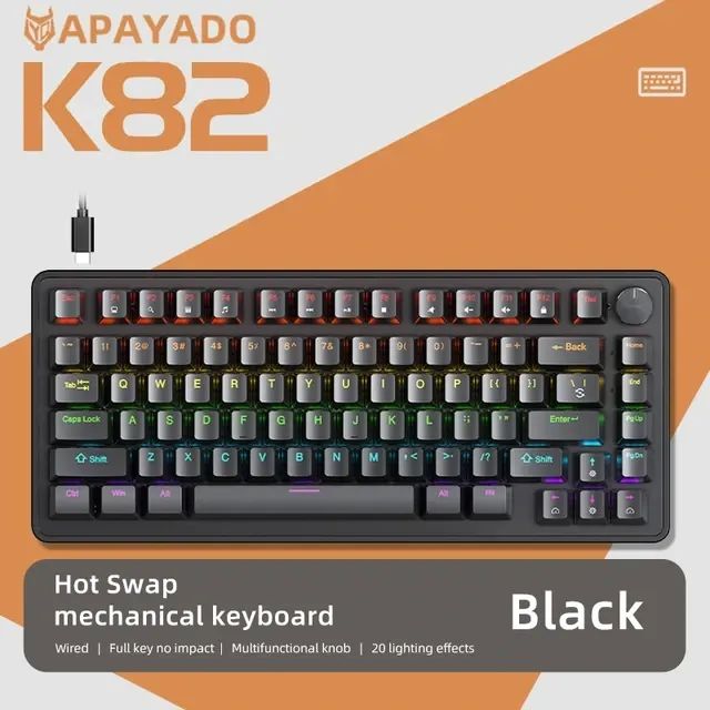 Teclado Mecanico Apayado K82 75% Preto Novos - Somente Hoje !