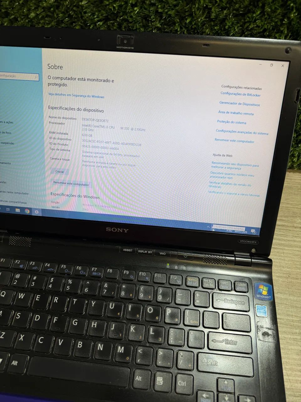 Notebook Sony Core i3 6ram HD500 W10 Office Antivírus - Foto 3