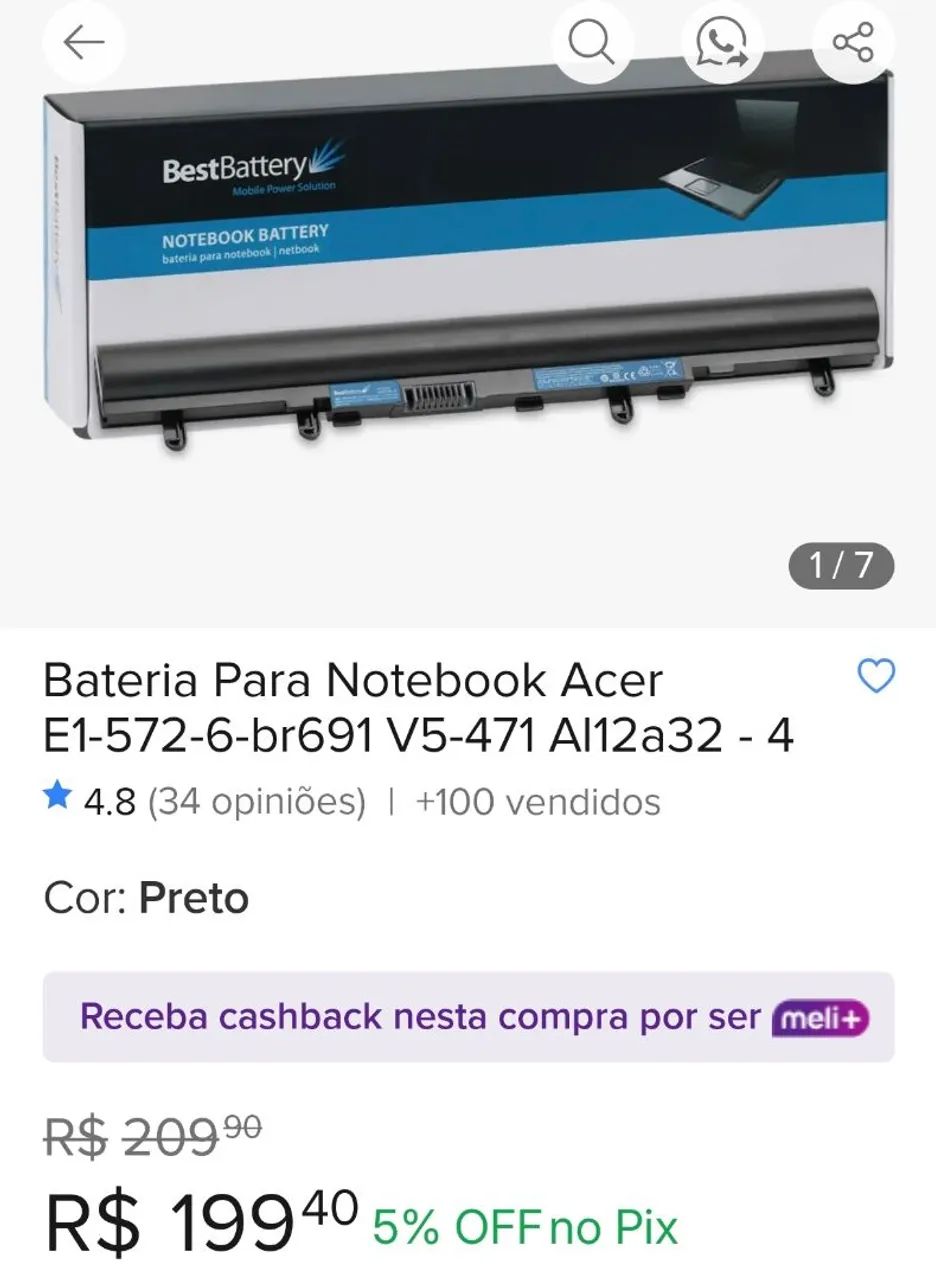 Bateria do notebook Acer - Foto 3