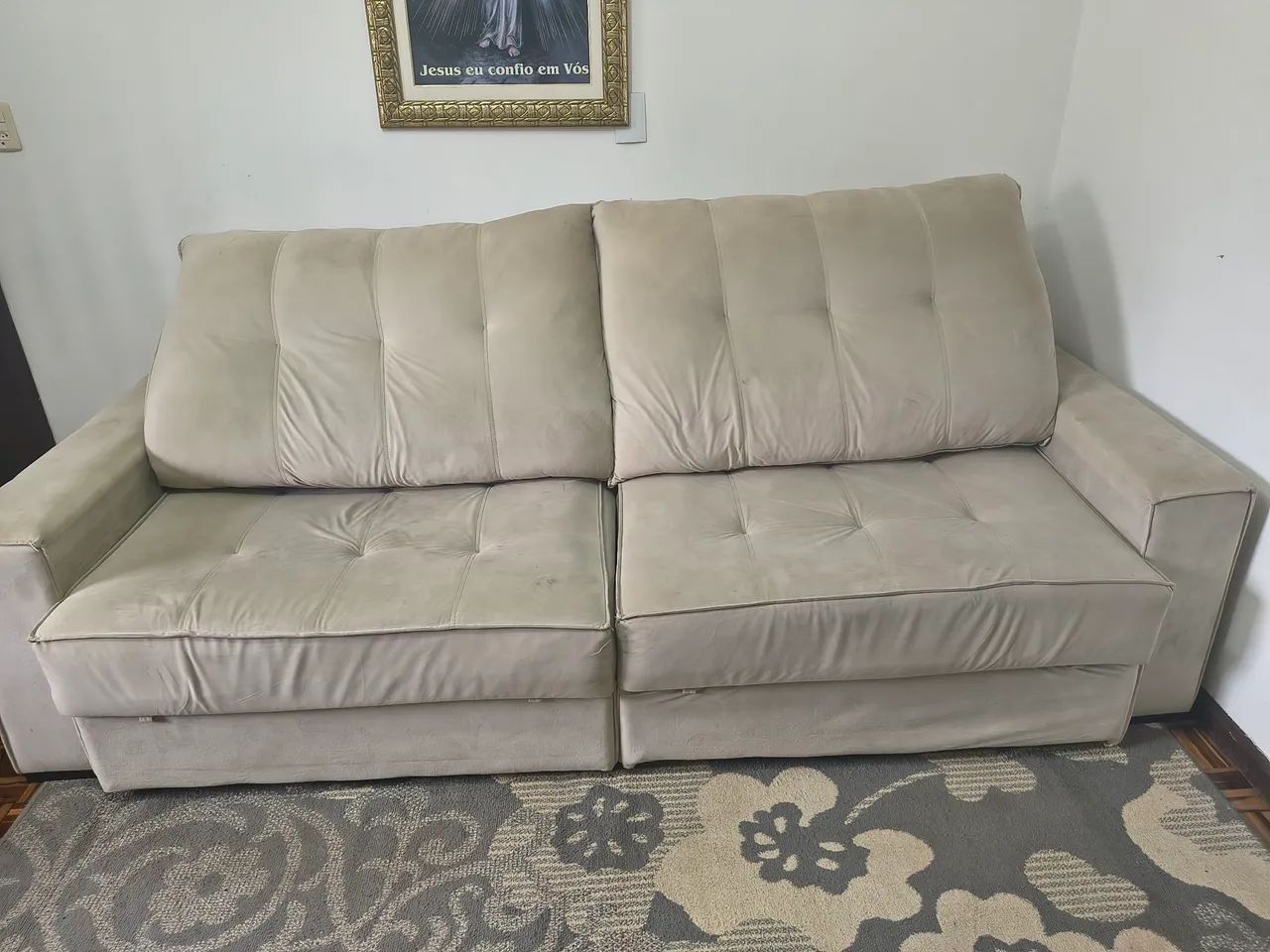 Sofá Retrátil em Suede - Foto 5