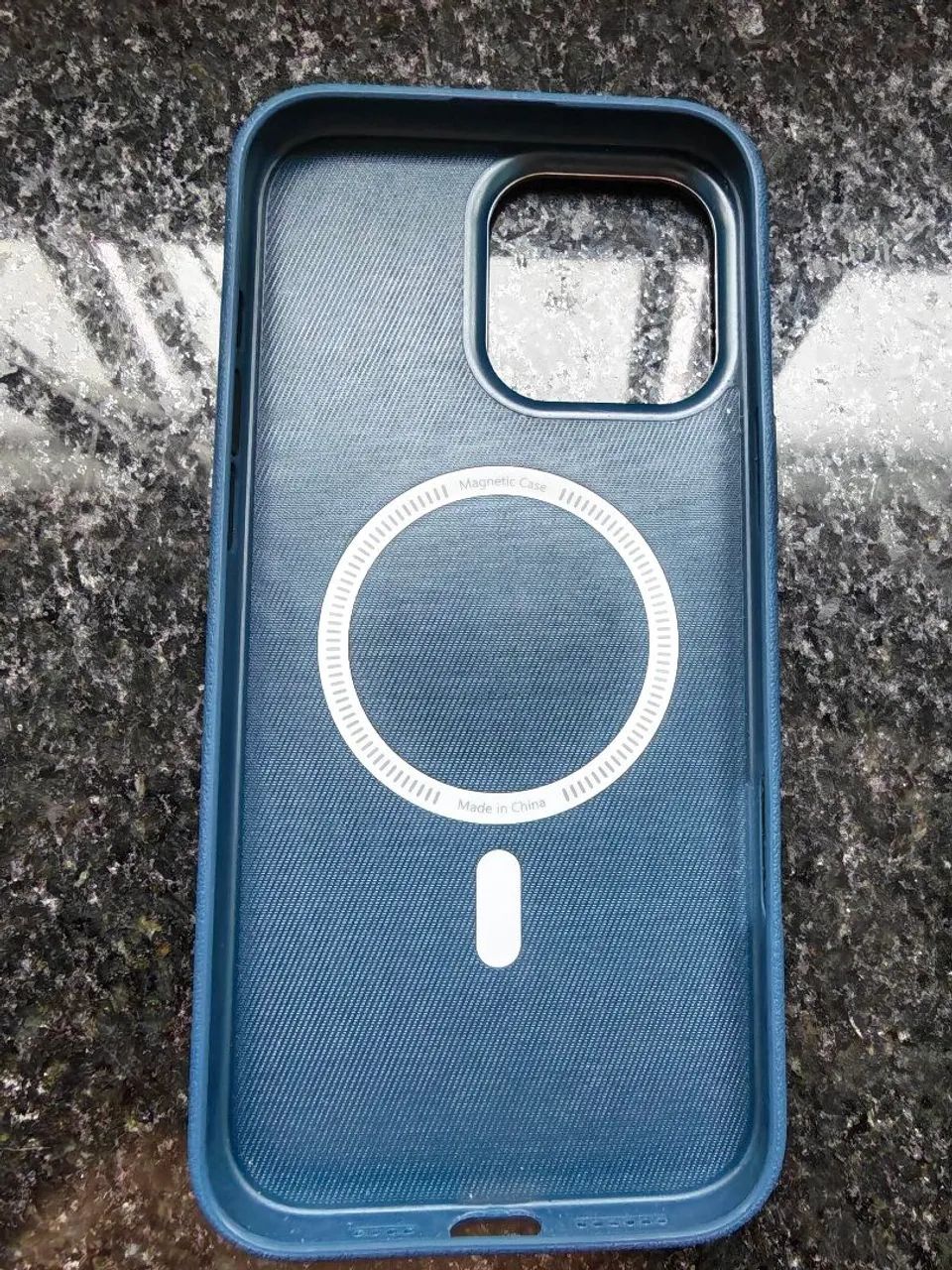 Capa Case Couro Magsafe Azul IPhone 16 Pro Max - Foto 2