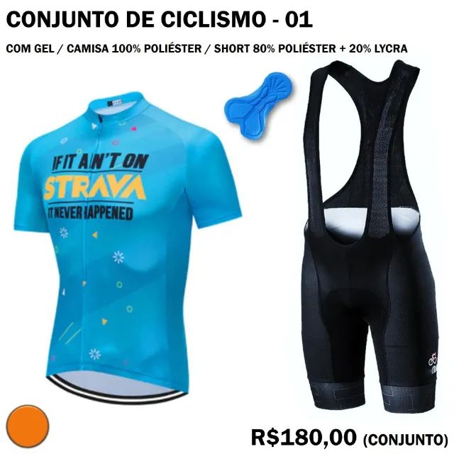 Conjunto de Ciclismo (Camisa + Bretelle) com Gel - Foto 3