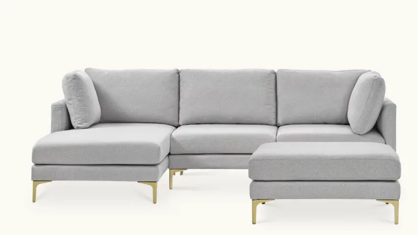 Sofa com Chaise modulado + puff otomano - Foto 3