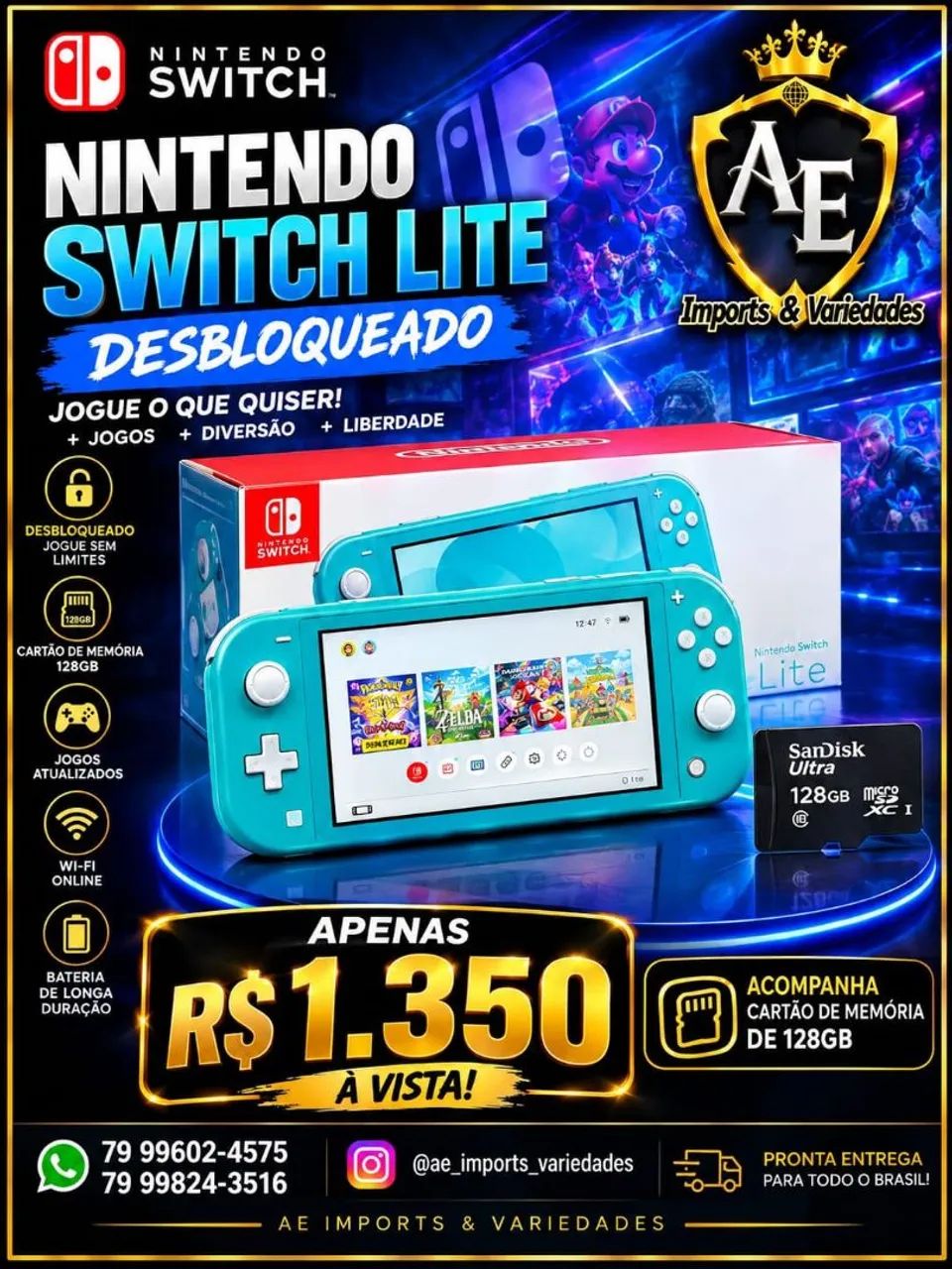 Nintendo Swtich lite Desbloqueado 