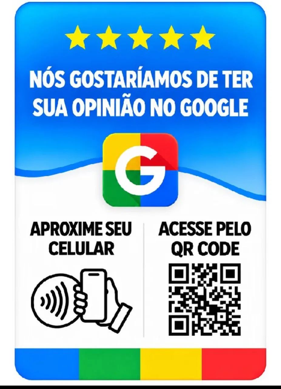 Placa de avaliação do Google NFC e qr code. - Foto 2