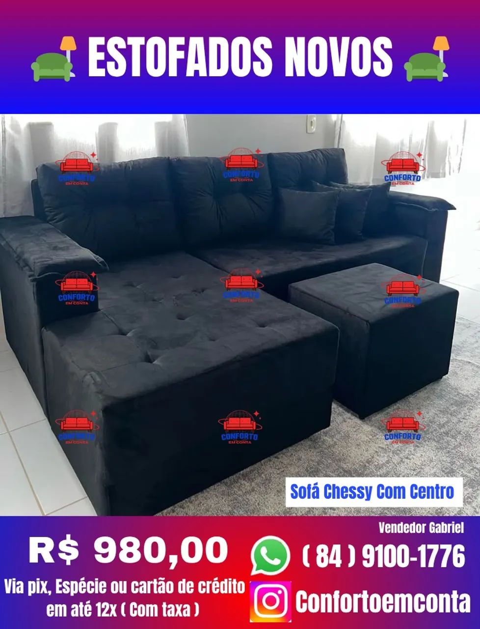 Sofá De Canto Chessy Com Centro : R$ 980,00  - Foto 2