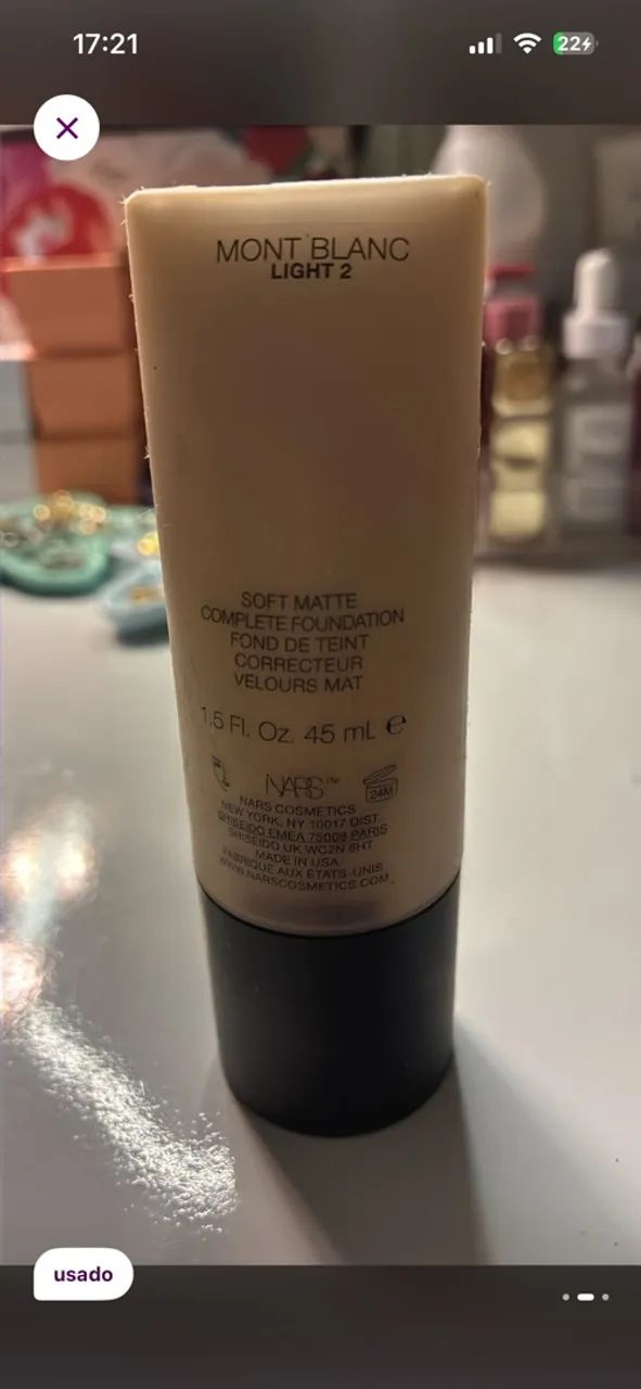 Base Nars Soft Matte cor Mont Blanc light 2 - Foto 2