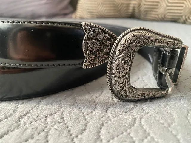 cinto western boho masculino preto - Foto 3