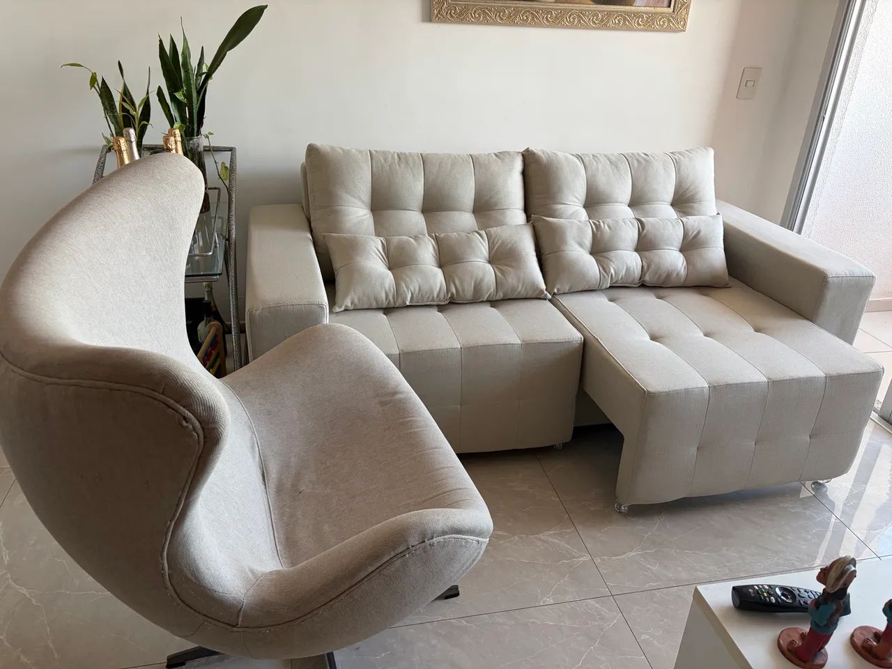 Sofá retrátil 3l em linho TAM 2,05m - Foto 4