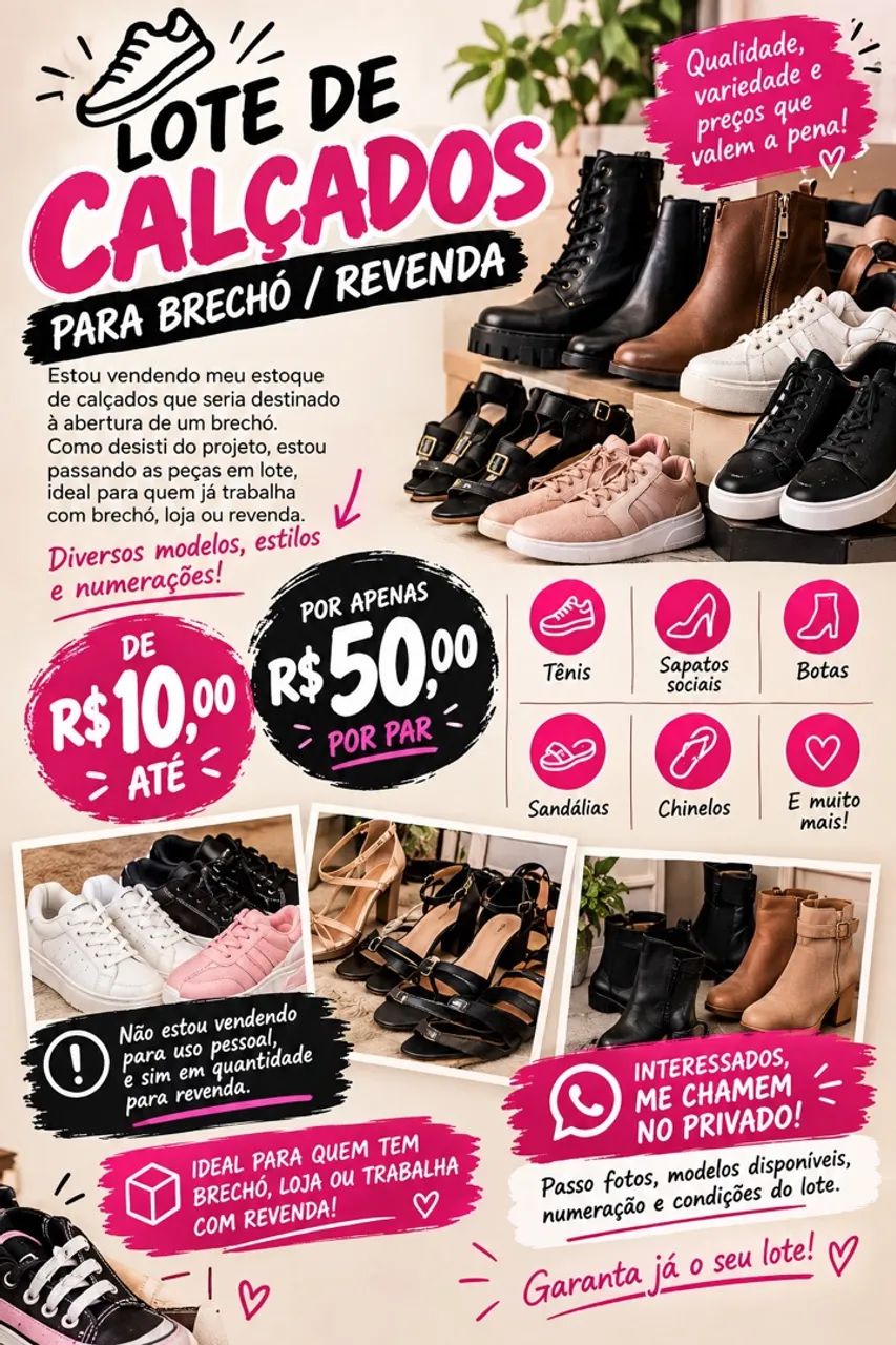 lote de roupa, bolsas e calçados 