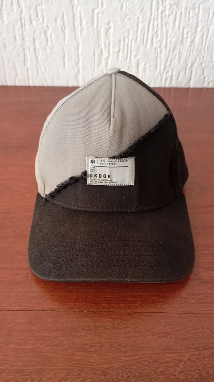 boné okdok preto com cinza masculino