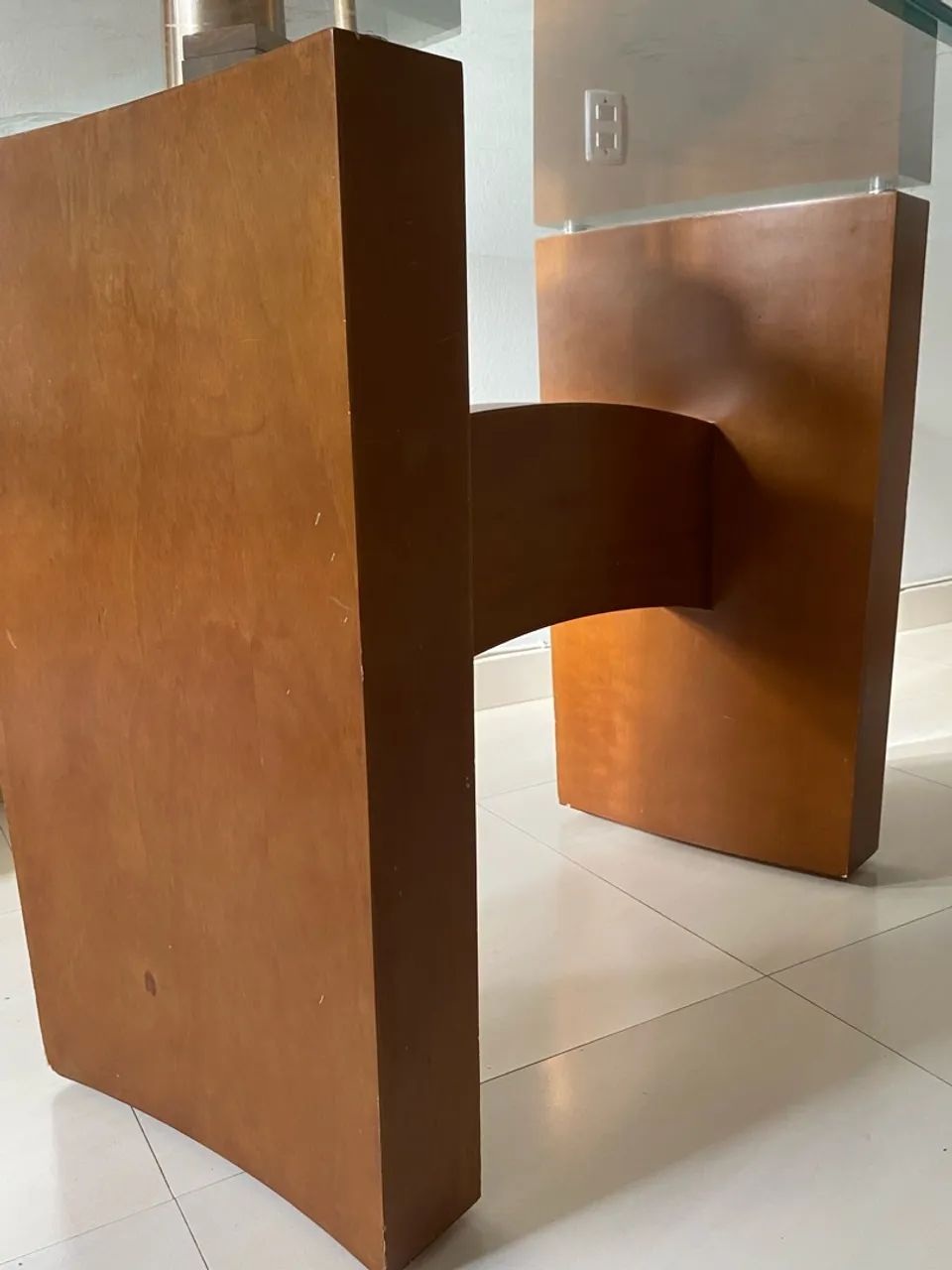 Mesa Jantar 6 lugares Madeira e vidro  - Foto 4