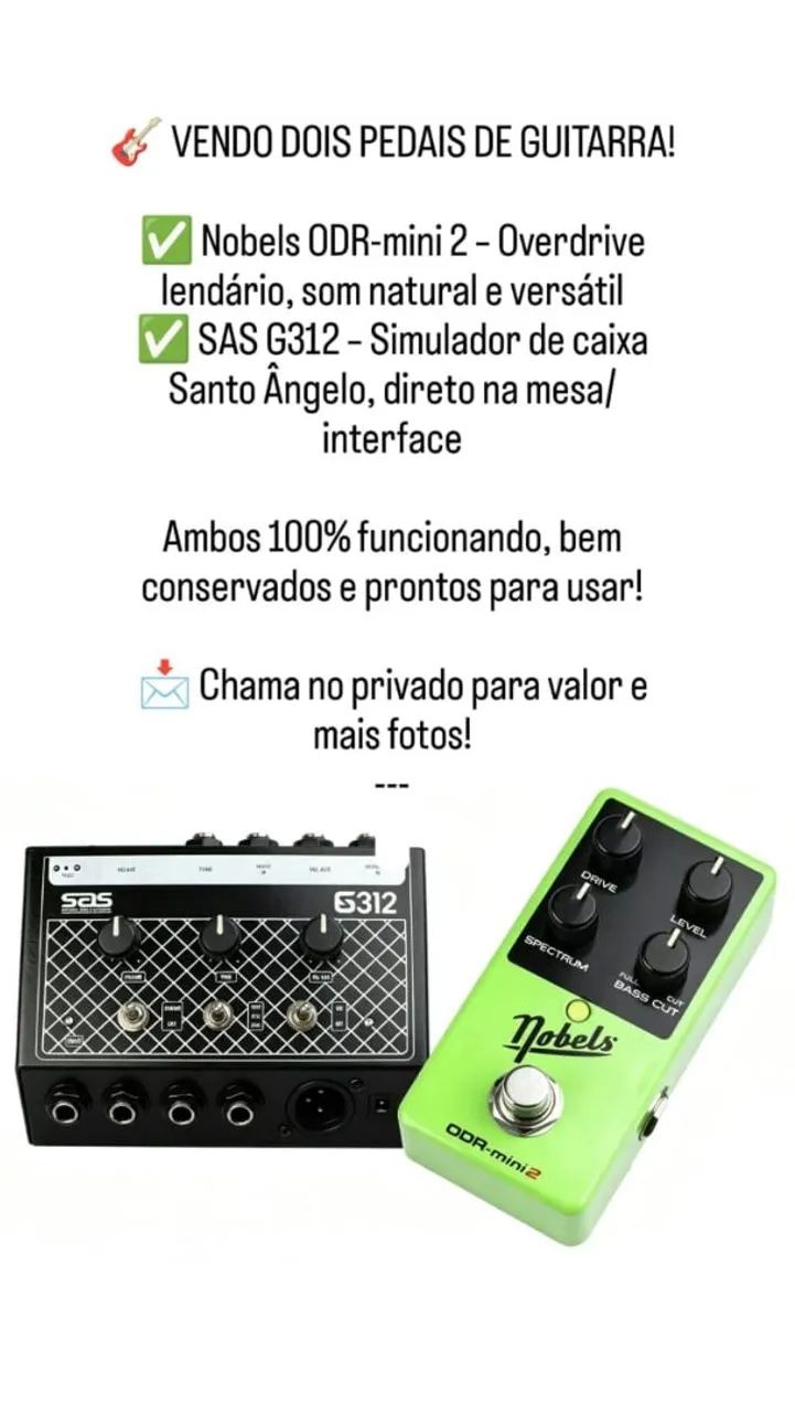 Pedais Overdrive e simulador