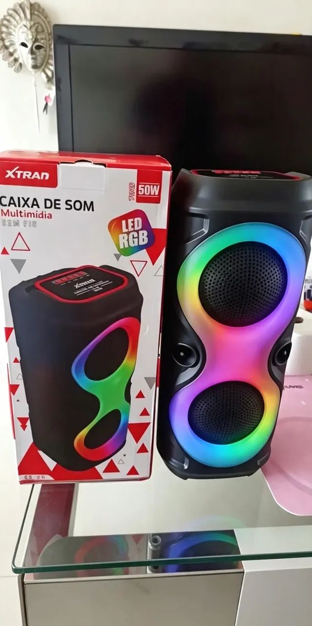 Caixa de Som Bluetooth Portátil LED RGB ? 30W / FM / USB / TWS ? Nova - Foto 2