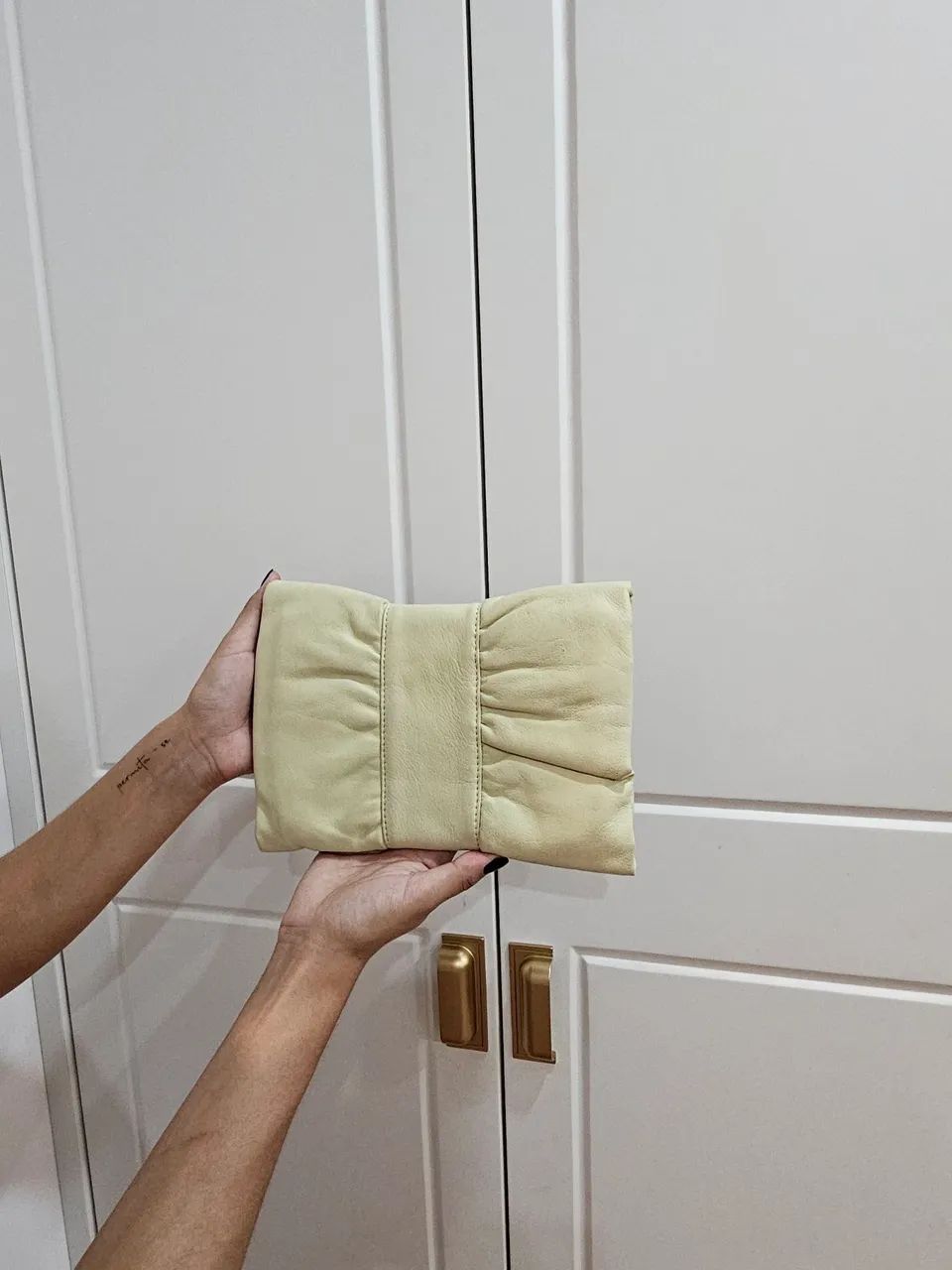 Bolsa Clutch Banana Republic Bege Off Withe - Foto 4