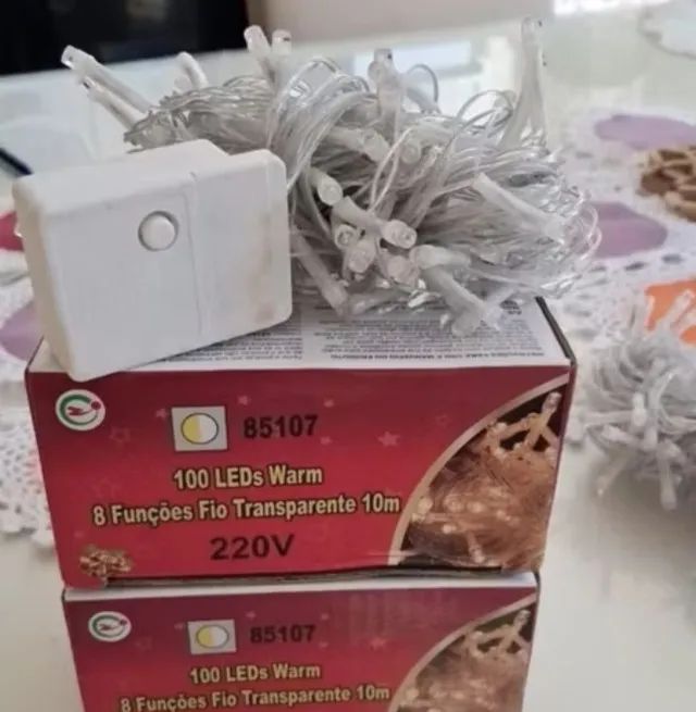 Pisca-Pisca 100 Leds Fio Transparente 10m 220Volts - Foto 4