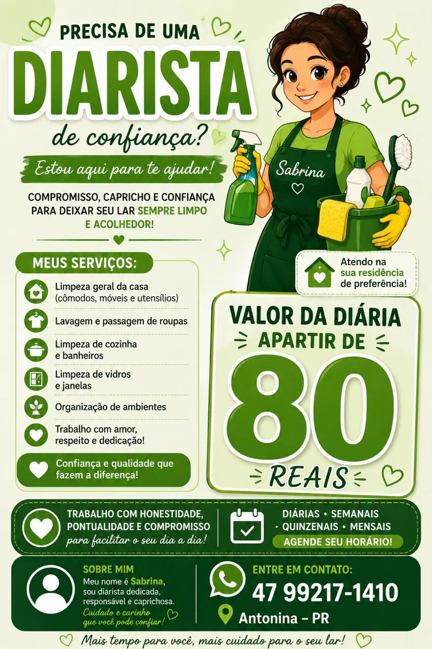 Diarista, peço acessível 
