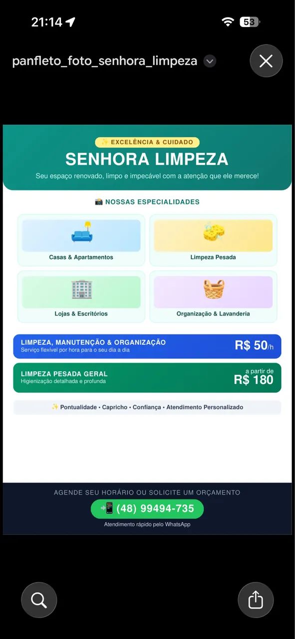 Faxina hora 50$