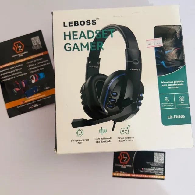 Headset LEBOSS com Microfone giratório com cancelamento de ruído.