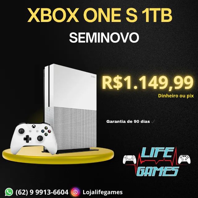 Xbox One S 1TB seminovo com garantia