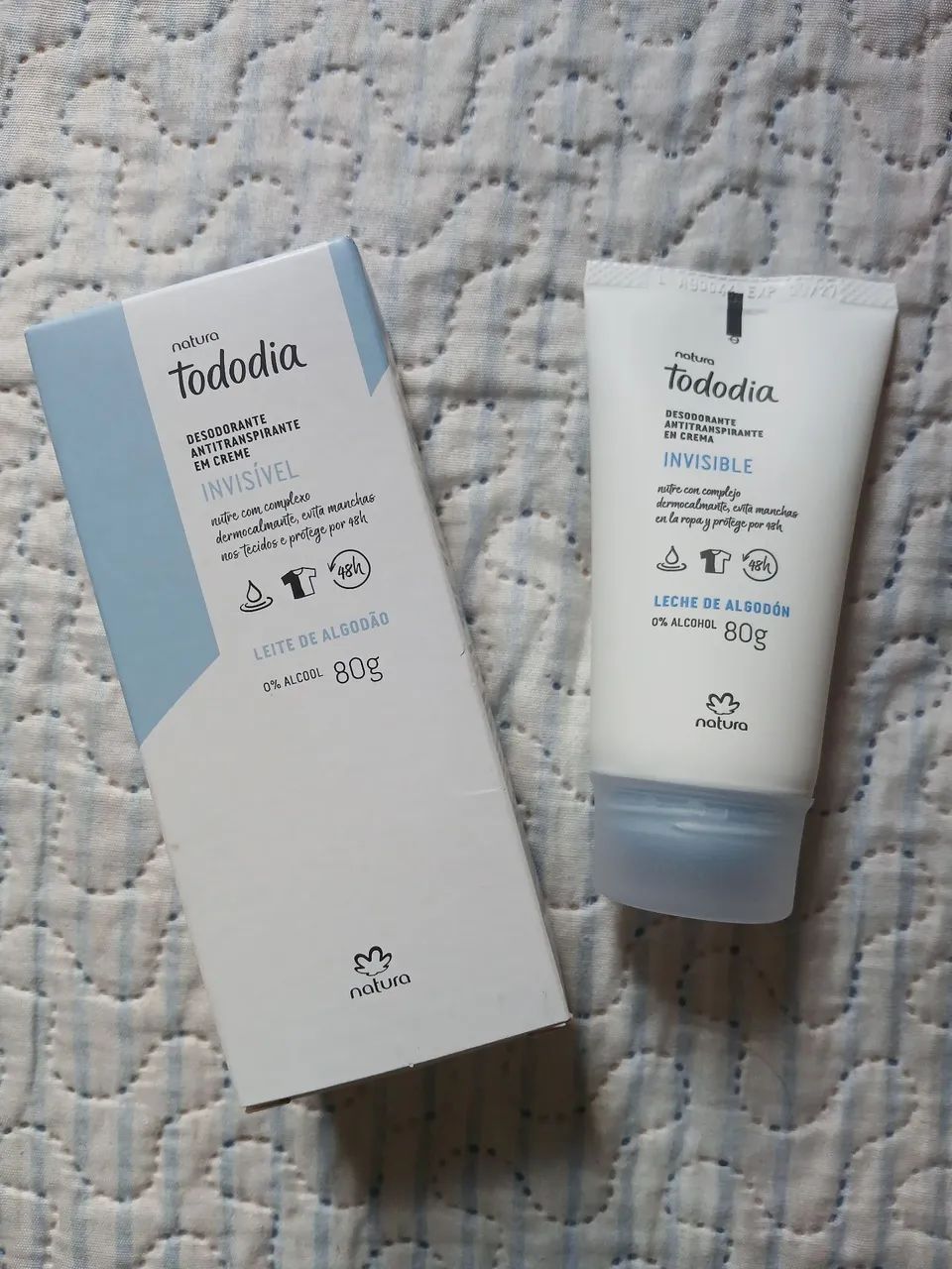 Desodorante Antitranspirante em creme Leite de algodão 
