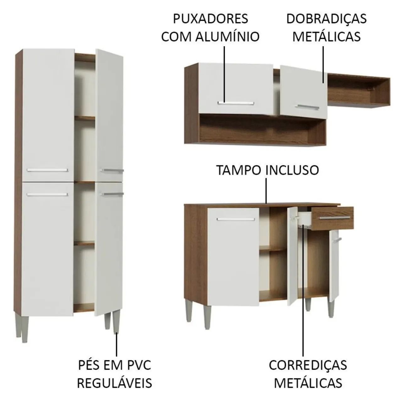 Armário de Cozinha Compacta Emilly Top Madesa - Foto 3