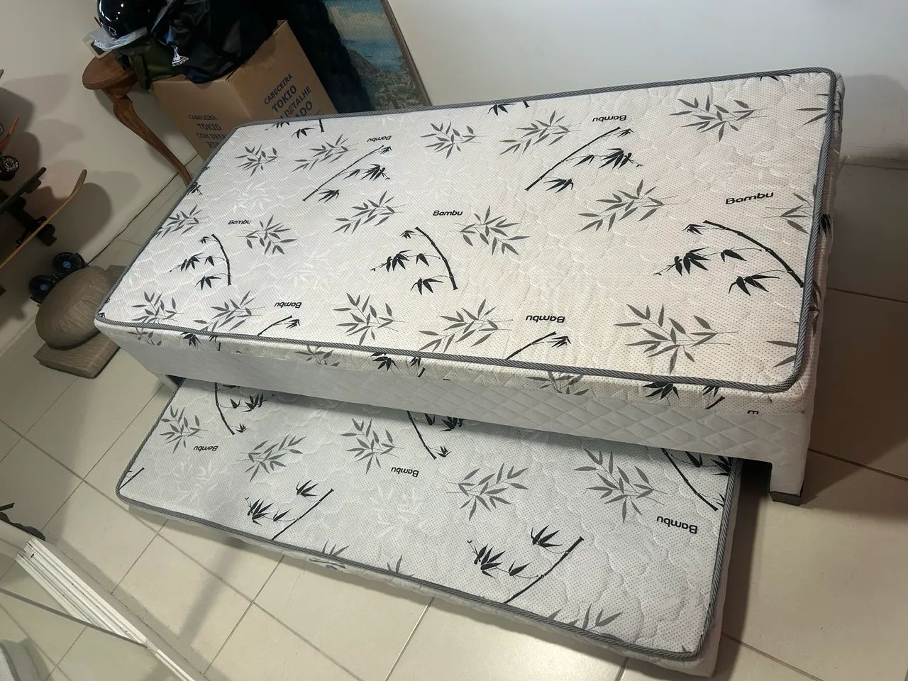 Cama box com outro colchão embutido - Foto 2