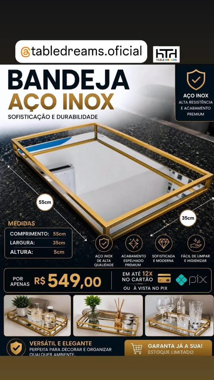 Bandeja de inox