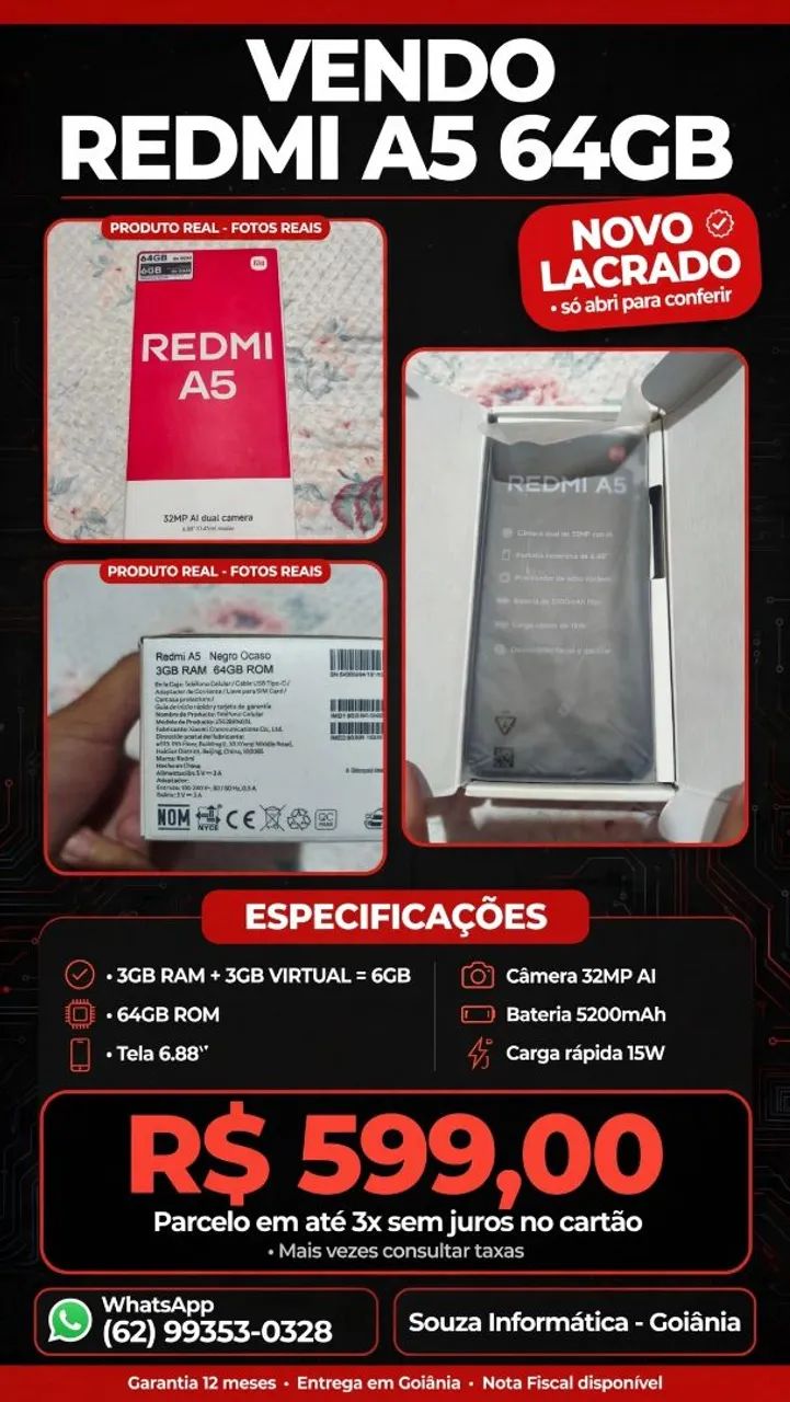 Redim A5, 64Gb/ 6Gb de ram.