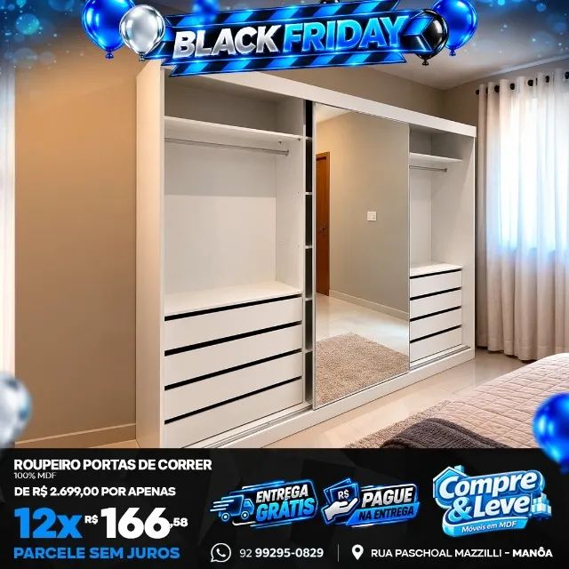 closet com porta com espelho 