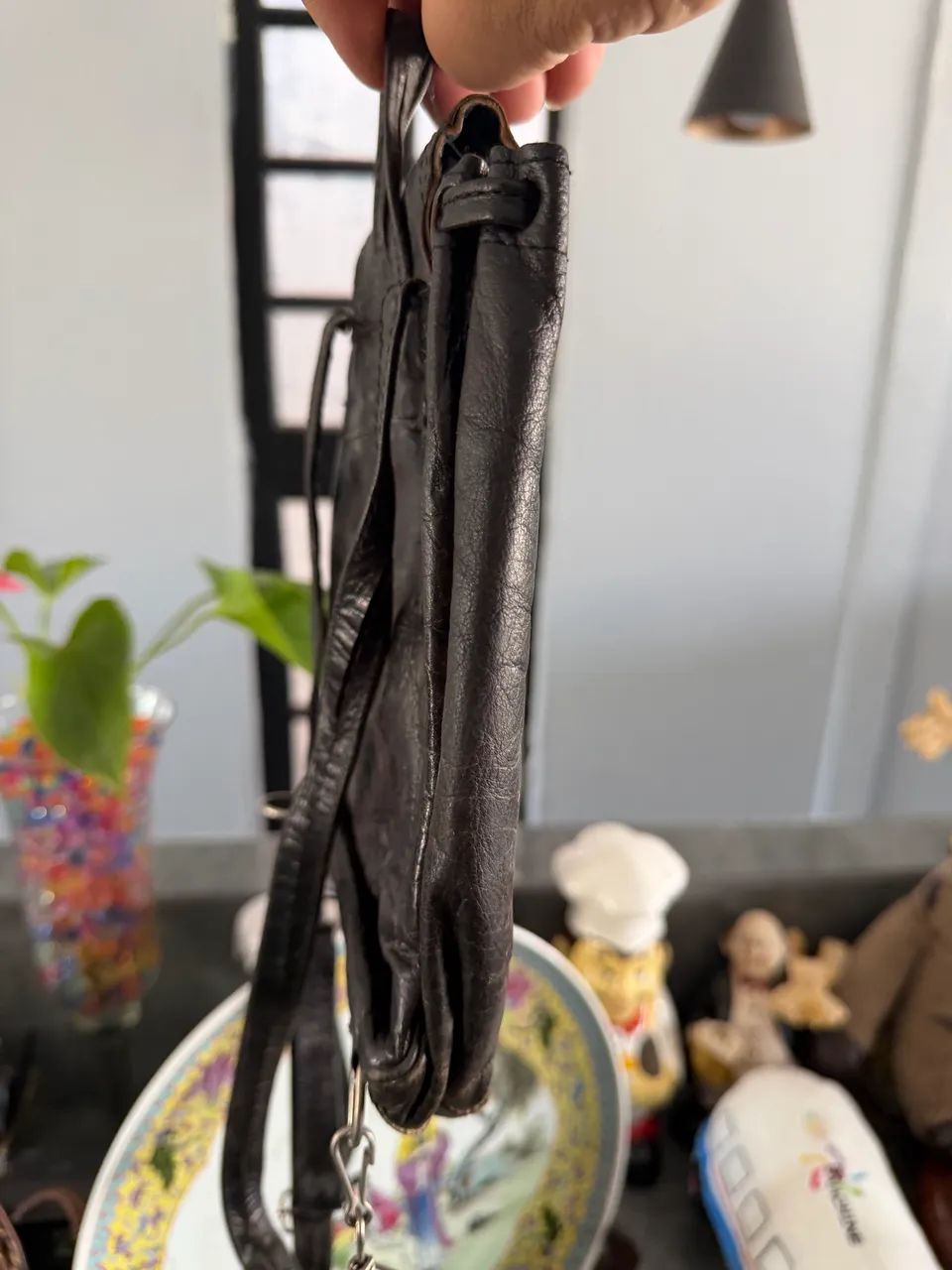 Bolsa antiga de couro - Foto 4