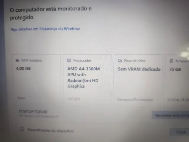 NOTEBOOK PARA PEÇAS OU REFORMAR*SEM CARREGADOR*(FUNCIONA MAIS TEM QUE MANDAR LIMPAR) - Foto 2