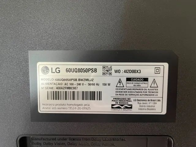TV LG 4k 60 polegadas (Display quebrado) para retirada de peças ou reparo - 60UQ8050PSB - Foto 2