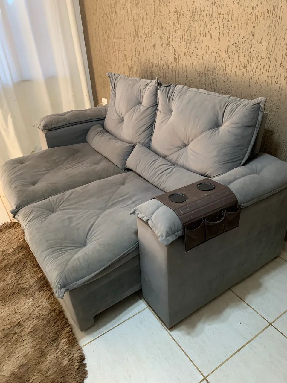 2.90-Meter Reclining Sofa in Gray441140336657049601