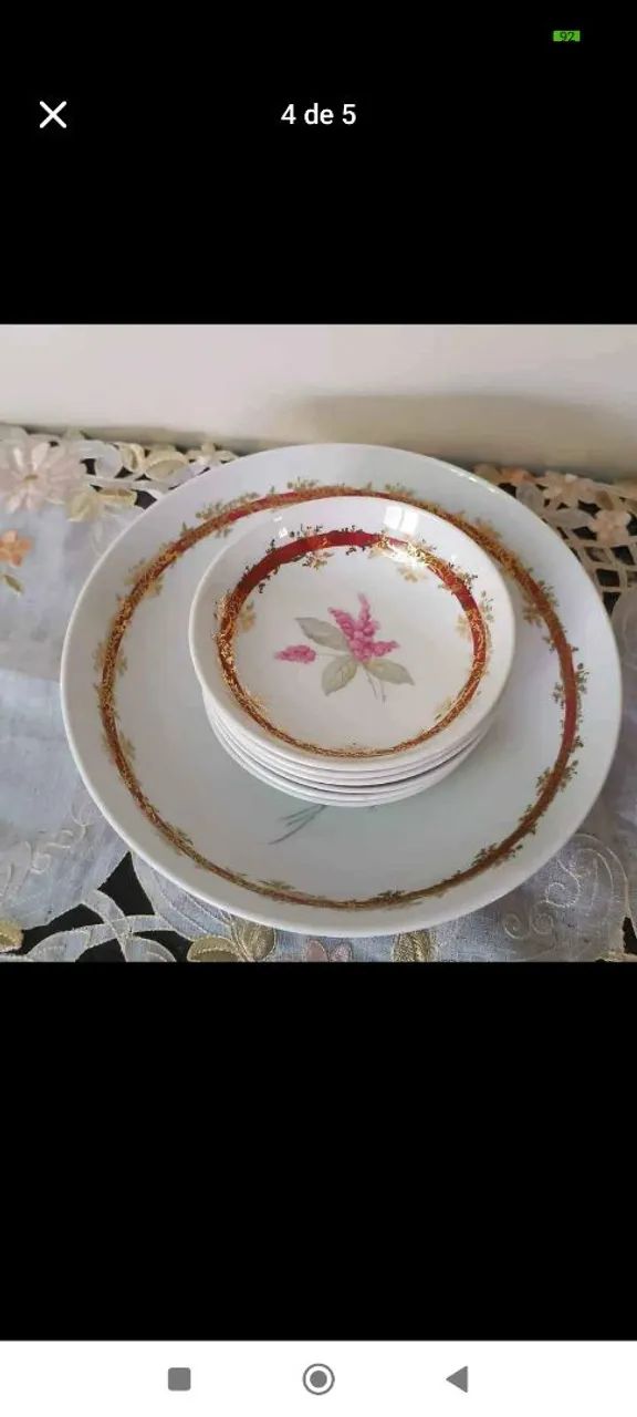 CONJUNTO DE SOBREMESA EM PORCELANA  - Foto 4