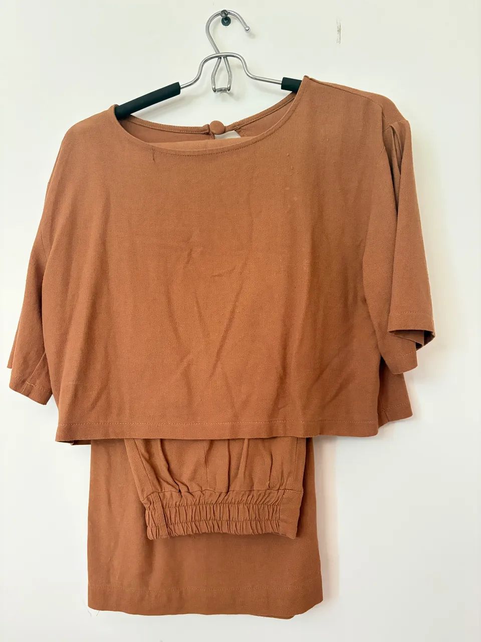 Conjunto Marrom Linho misto