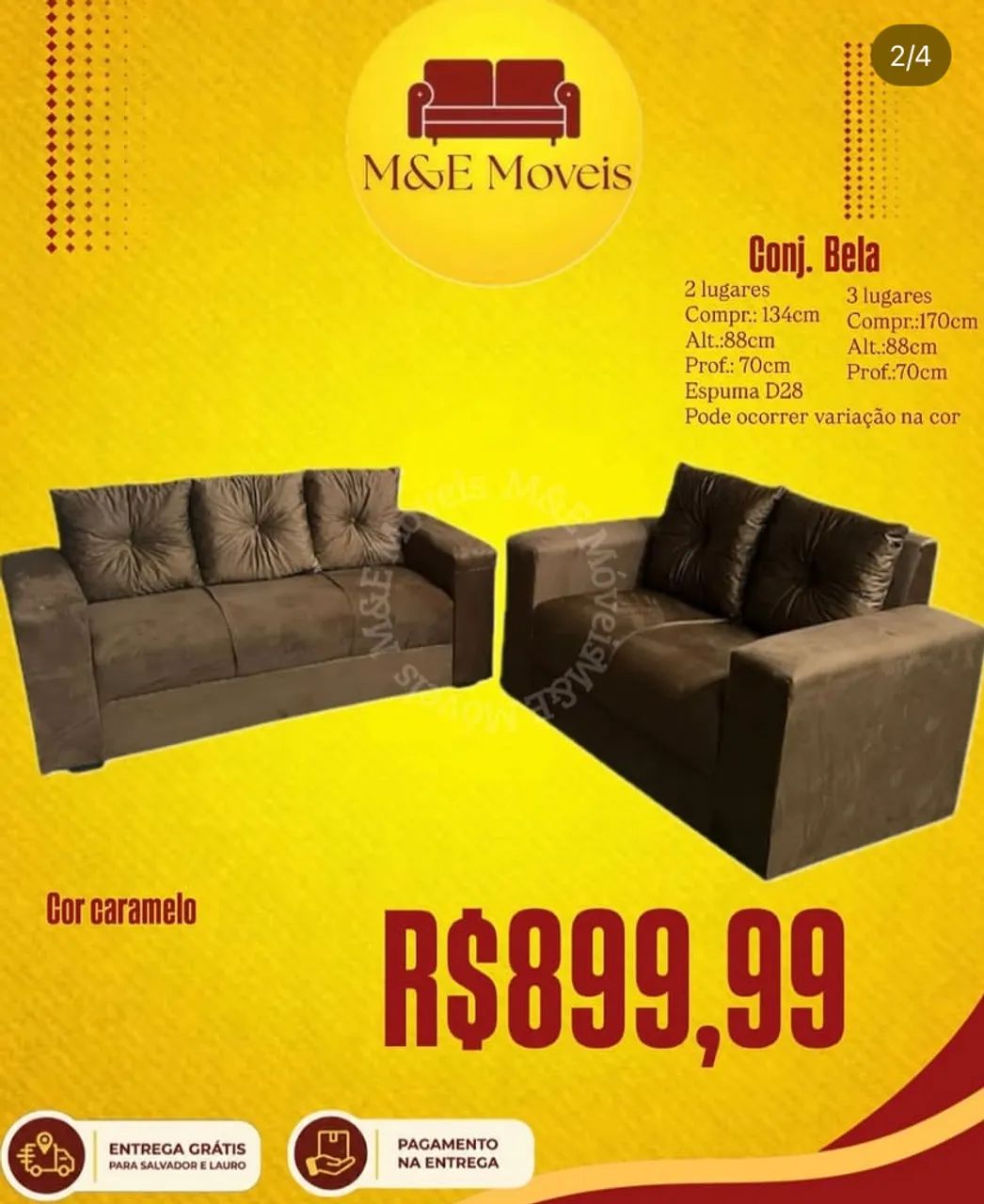 Conjunto de sofá 3e2 lugares novo com entrega grátis  - Foto 3