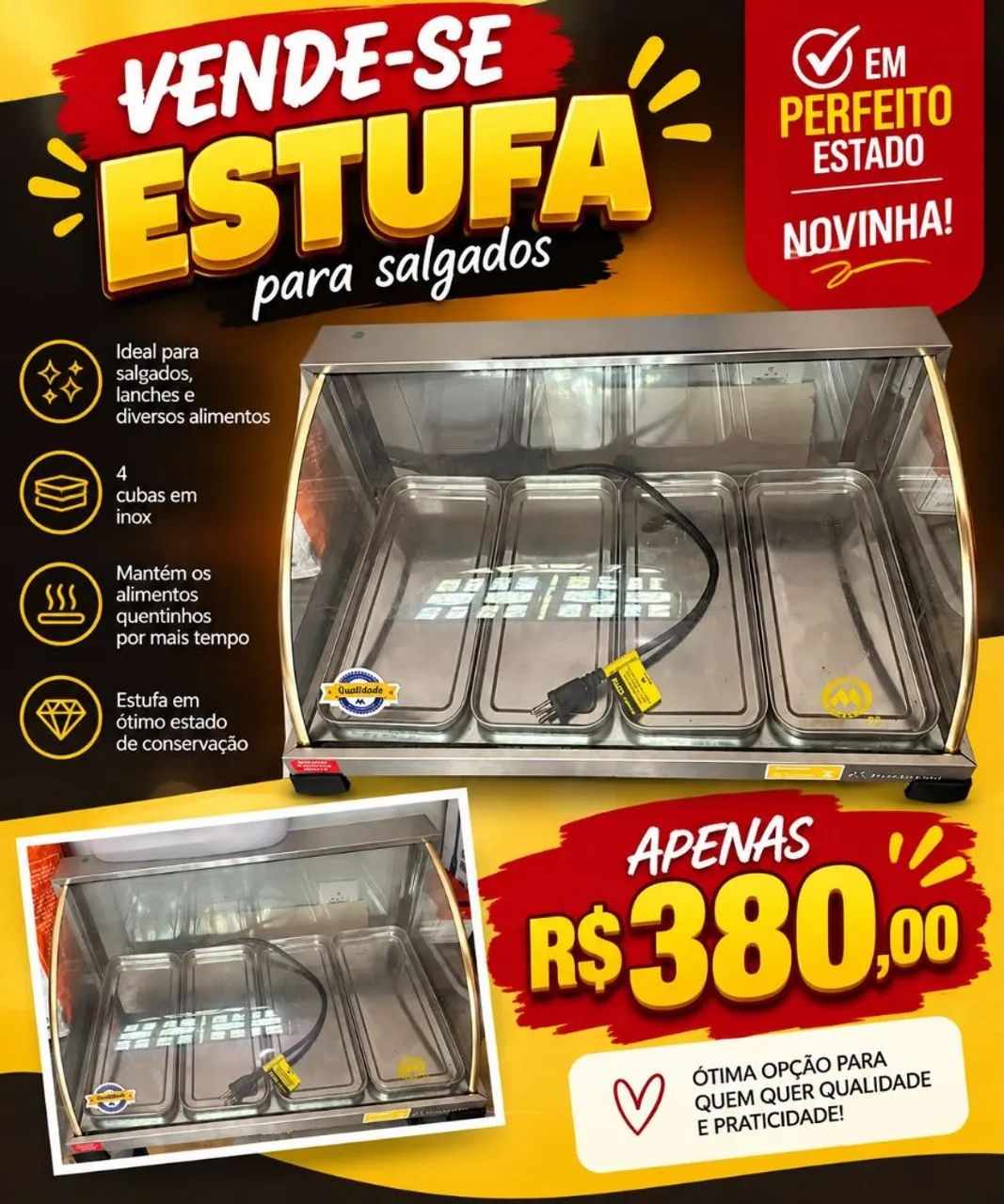 Estufa de salgados 