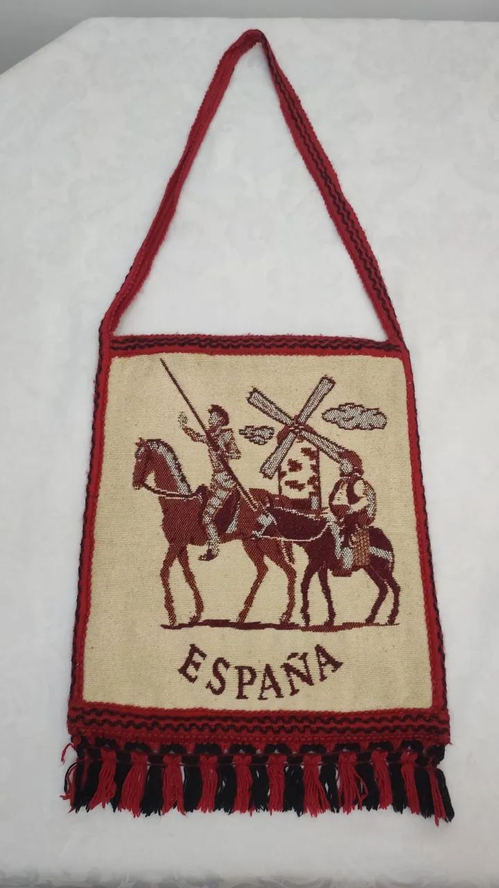 Bolsa de lã vintage Dom Quixote de La Mancha