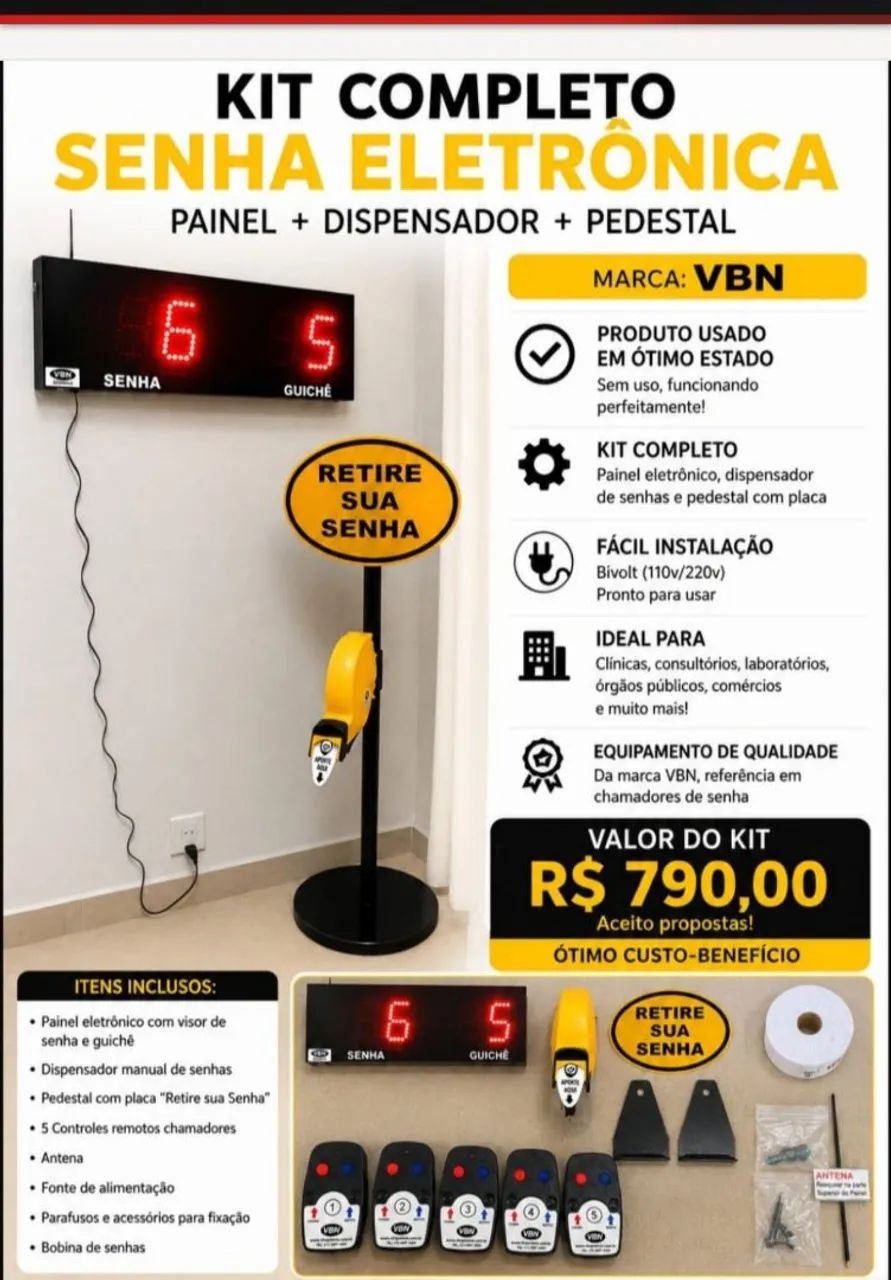 Kit tira senhas / guichê 