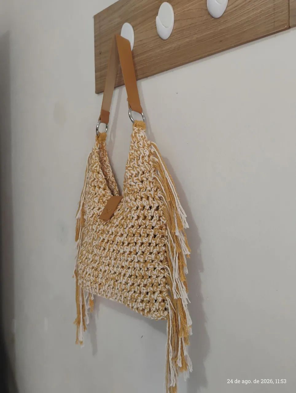 BOLSA CROCHÊ BICOLOR. - Foto 2