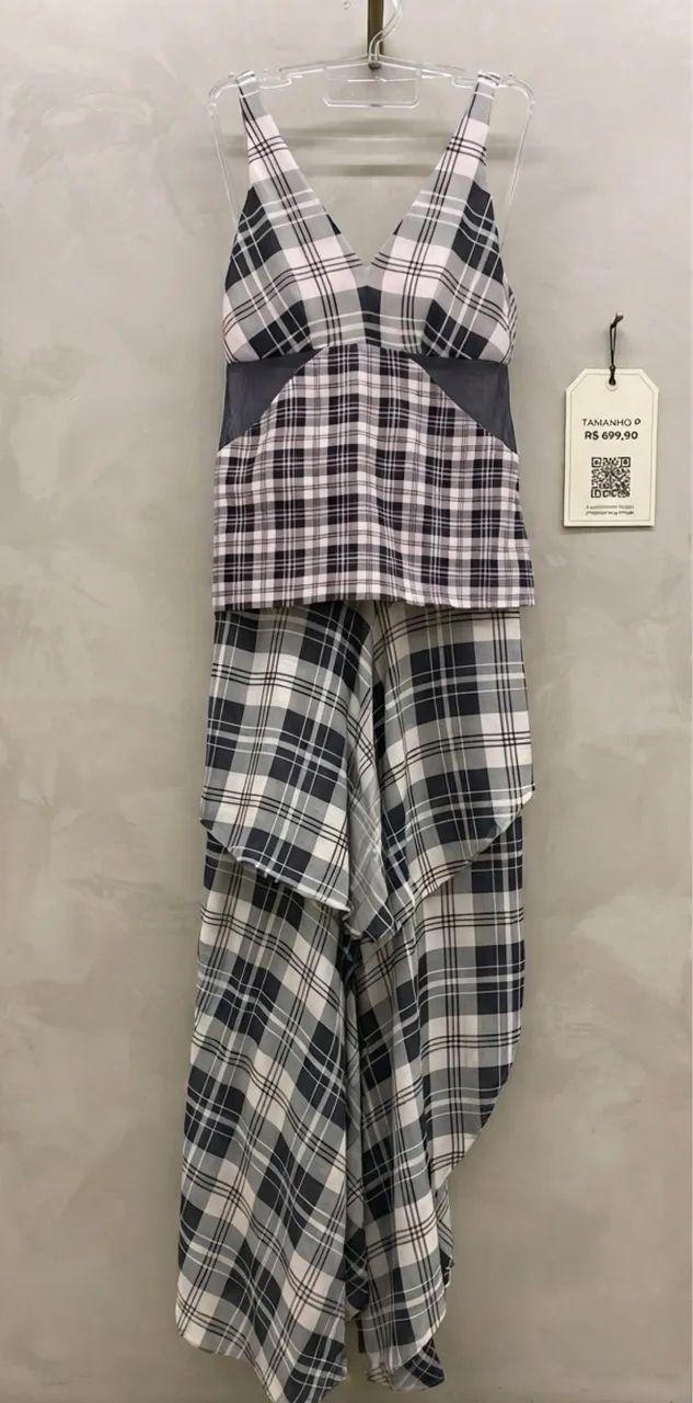 Vestido Xadrez Cris Barros Boho Maravilhoso TAM 38