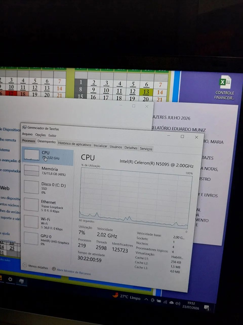 Notebook celeron n5095 16gb 512  - Foto 4