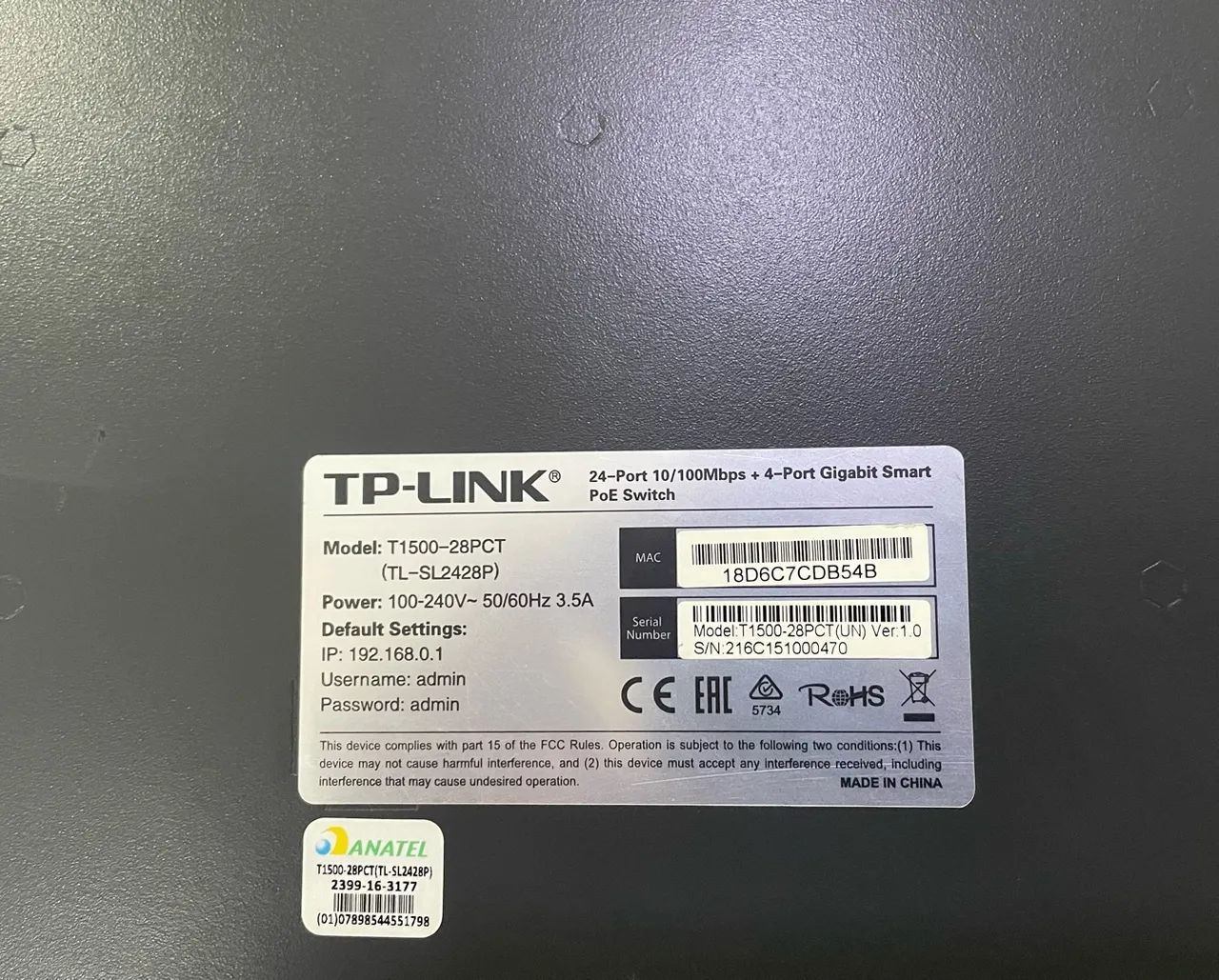 Switch TP-Link TL-SL2428P 28 Portas