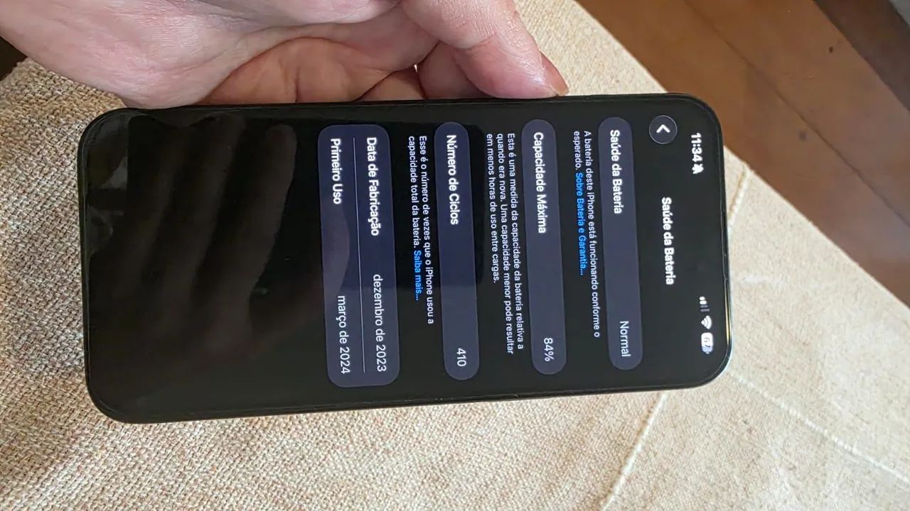 iPhone Pro Max - Preto - 256 sem nenhuma marca, cabo original  - Foto 3