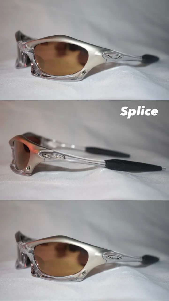 Óculos Oakley splice transparente com dourado 