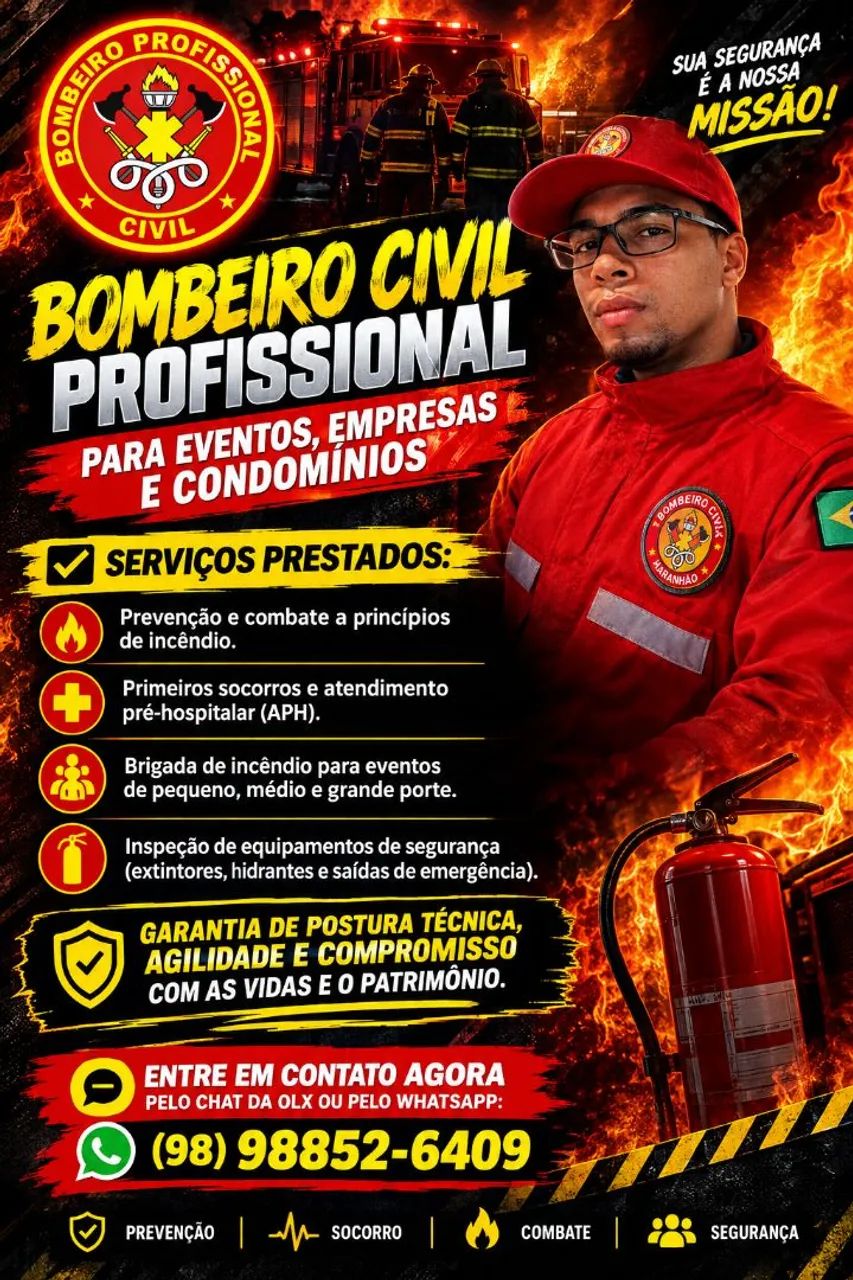 Bombeiro Civil Profissional para Eventos, Empresas e Condomínios<br>